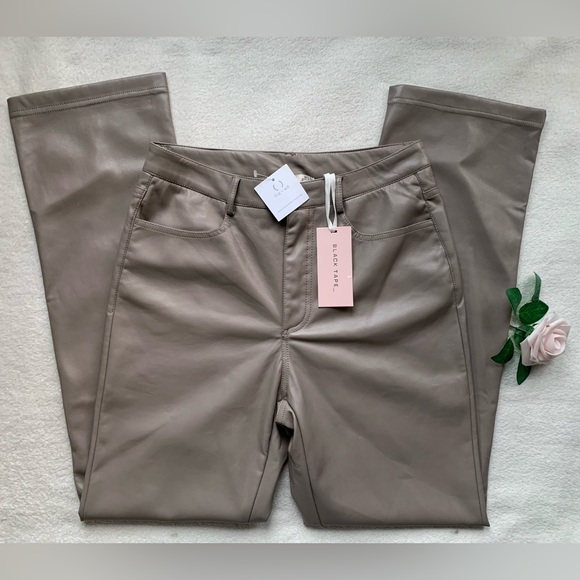 Black Tape_ Faux Leather Pants - Picture 1 of 9